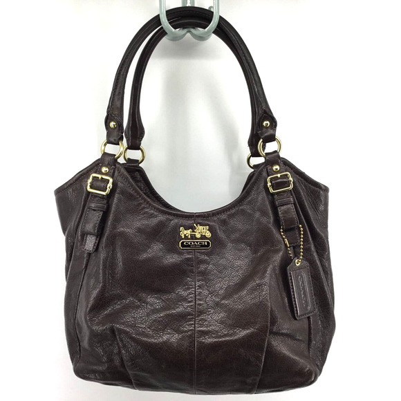 Coach Handbags - Coach 1941 Madison Abigale Brown Leather Purple Satin Interior